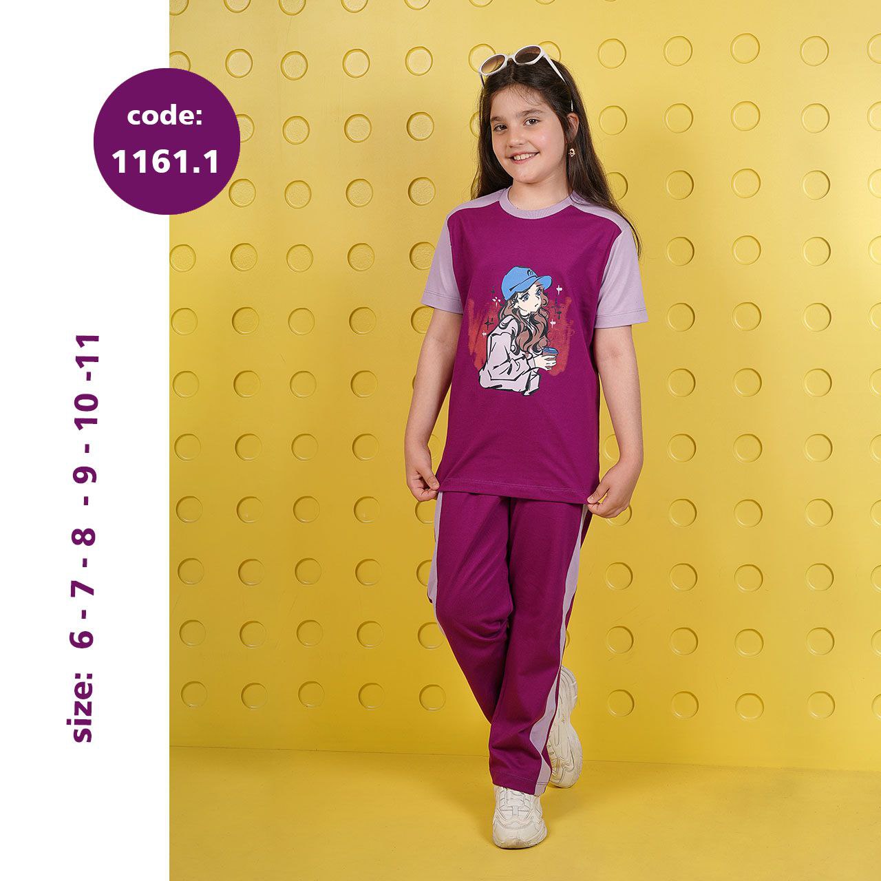 تیشرت شلوار دخترانه کد 1161.1 تیشرت شلوار دخترانه کد 1161.1