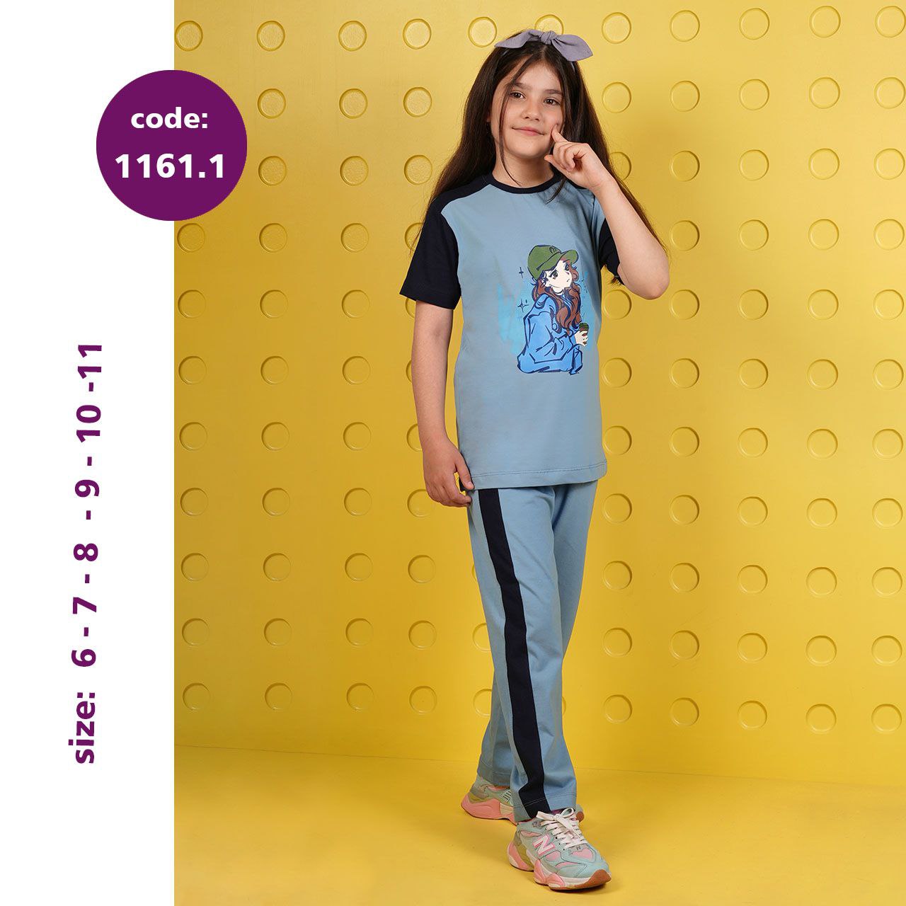 تیشرت شلوار دخترانه کد 1161.1 تیشرت شلوار دخترانه کد 1161.1