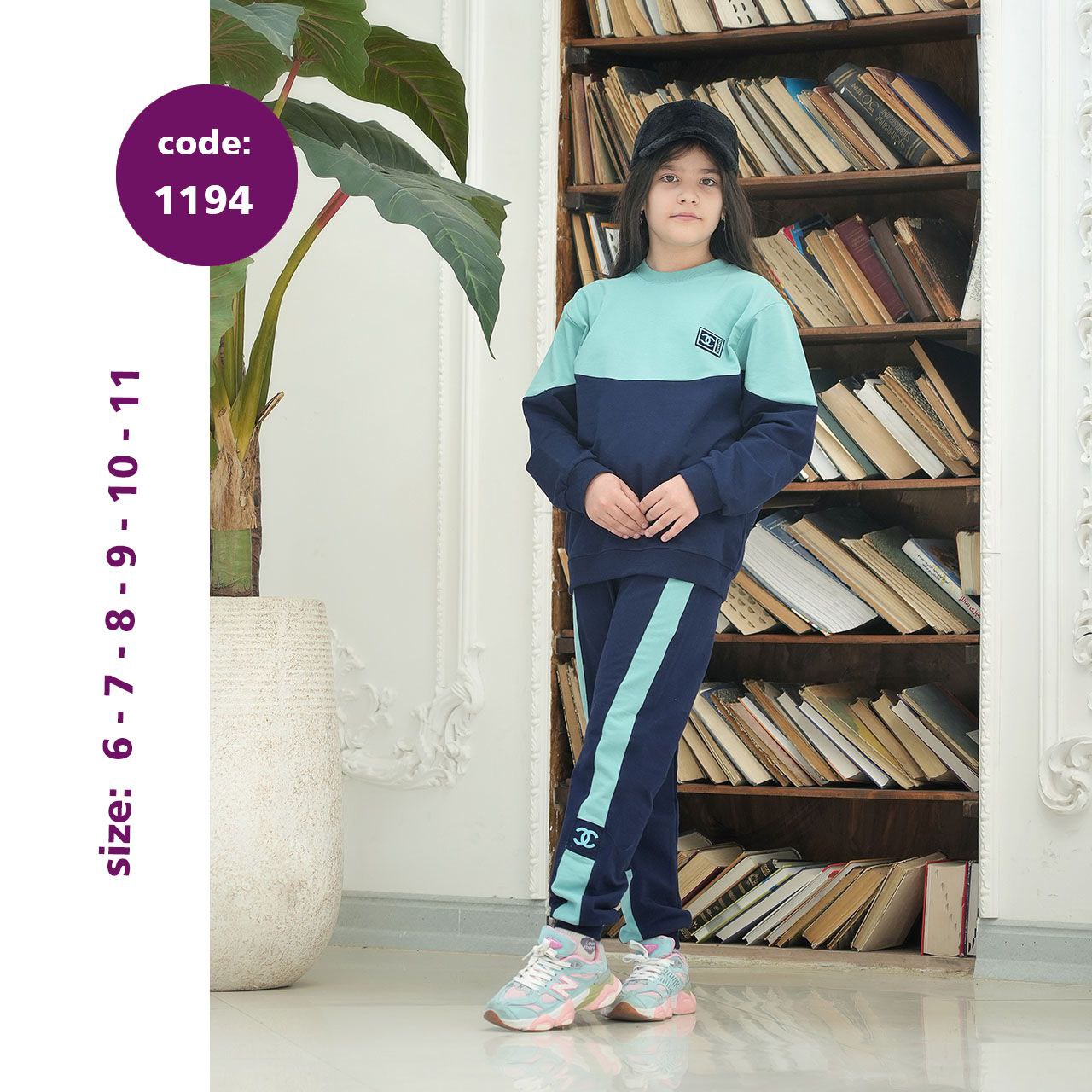 بلوز شلوار دخترانه تن زین- کد 1194 بلوز شلوار دخترانه تن زین- کد 1194