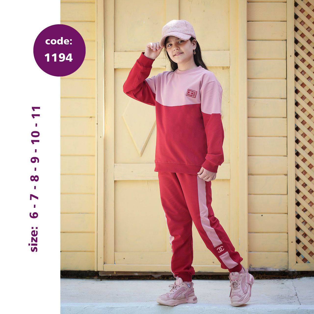 بلوز شلوار دخترانه تن زین- کد 1194 بلوز شلوار دخترانه تن زین- کد 1194