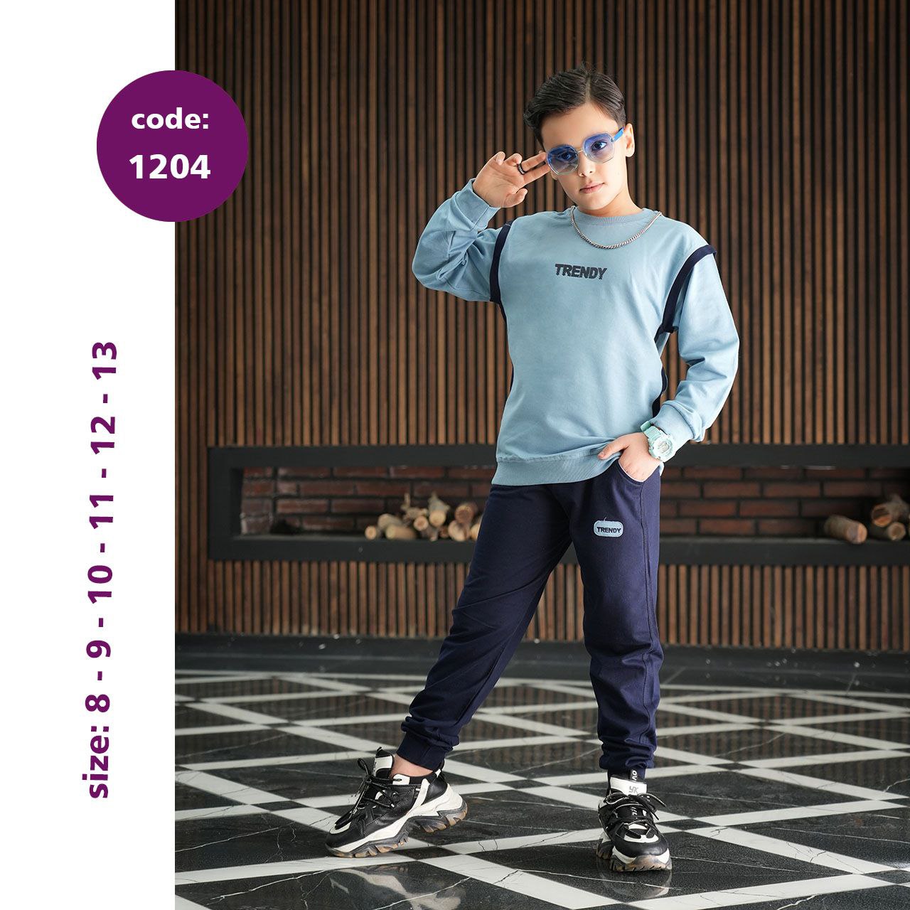 بلوز شلوار پسرانه تن زین کد 1204 بلوز شلوار پسرانه تن زین کد 1204