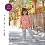 تیشرت شلوارک دخترانه پنبه کد 1236
