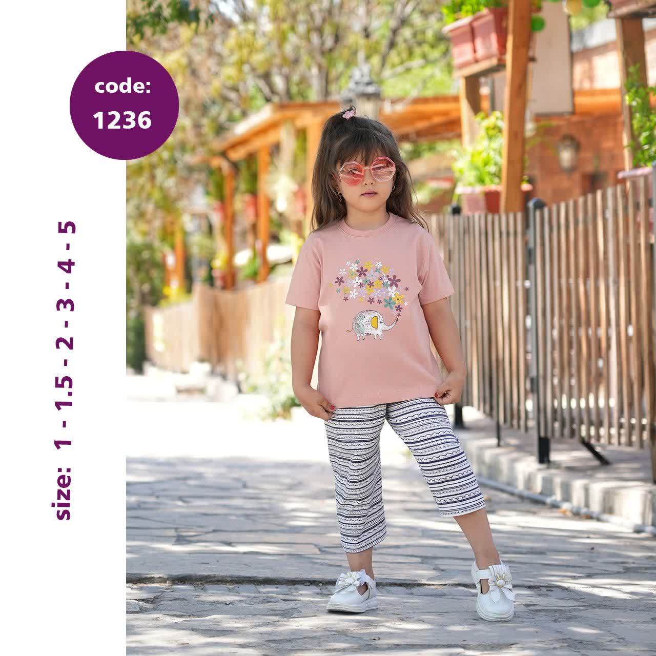 photo28035417806 تیشرت شلوارک دخترانه پنبه کد 1236